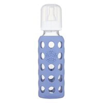 Lifefactory Glass Baby Bottle with Protective Silicone Sleeve Blueberry 9 OZ 3 to 6 Months