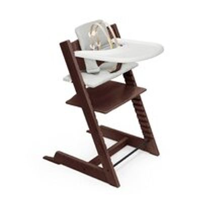 Tripp Trapp(r) High Chair Walnut and Nordic Grey Cushion with Stokke(r) Tray