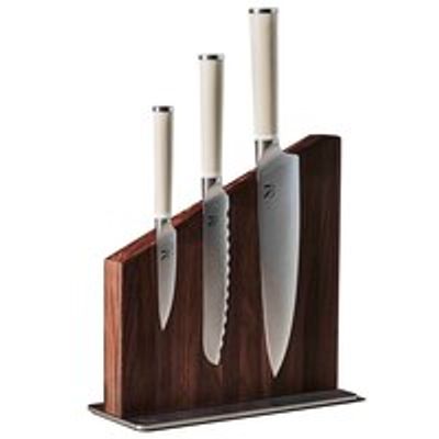 The Knife Trio with Stand Walnut / Cool Neutral