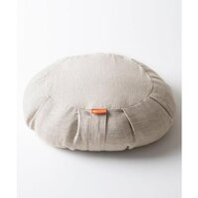Round Meditation Cushion, Natural Linen