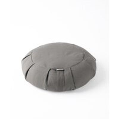 Essential Cotton Round Meditation Cushion, Fossil Grey