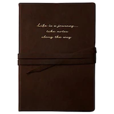Life Journey Dark Brown Leather Wrap Journal