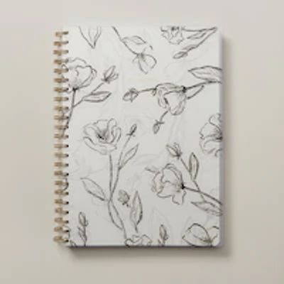 A4 POLYPRO SPIRAL NOTEBOOK SKETCHED FLORALS STONE