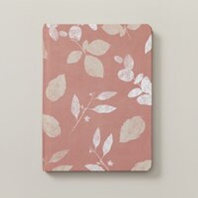 SMALL HARDCOVER JOURNAL, STAMPED LEAVES