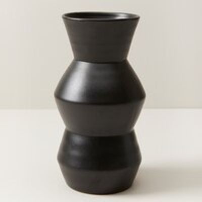 MEDIUM MODERN TERRACOTTA VASE, BLACK