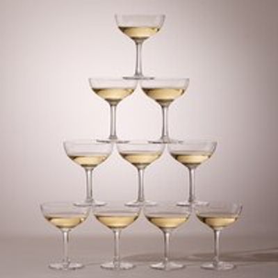 SET OF 10 CHAMPAGNE COUPE GLASSES