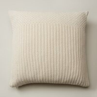 RECYCLED KNIT PILLOW COVER, IVORY 20" X 20"