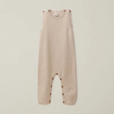 Organic Knit Overall Bone White - months