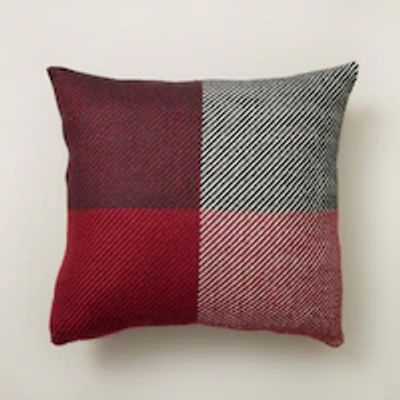 OVERSIZED HOLIDAY CHECK PILLOW COVER, ONYX 18" X 18"