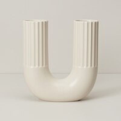 U-SHAPE PORCELAIN VASE BISQUE