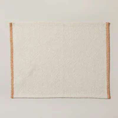ORGANIC COTTON WOVEN PLACE MAT WITH CONTRAST EDGE IVORY SIENNA