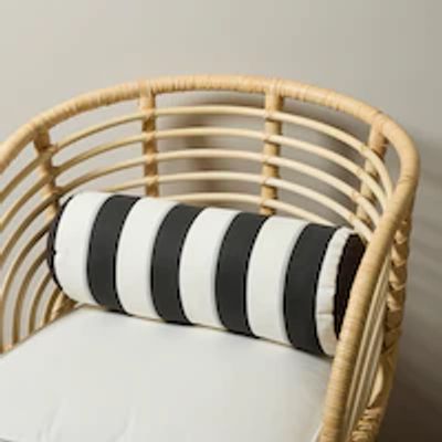 PRINTED OUTDOOR BOLSTER PILLOW ONYX