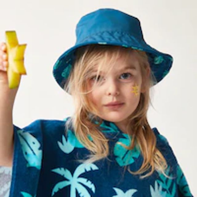 PRINTED SUN HAT, TROPICAL PALM