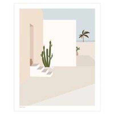 Beach House Illustration Art Print, 16" X 20"