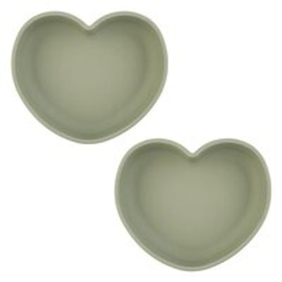 SET OF 2 SILICONE MINI HEART SUCTION DISHES
