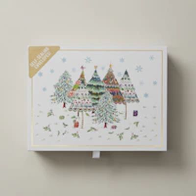 Holiday Boxed Cards Merry Evergreens Set of 20