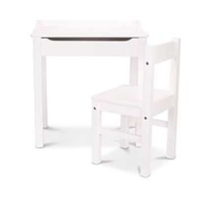 Wooden Lift-Top Desk and Chair White