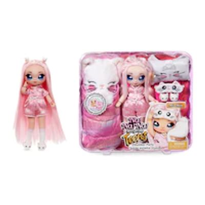 Na Na Na Surprise Teens Slumber Party Fashion Doll - Mila Rose, 11" Soft Fabric Doll, Persian Kitty Inspired with Pink Hair