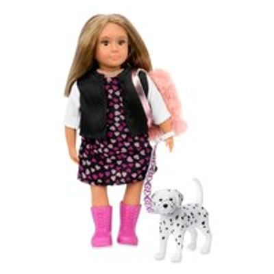 Gia and Gunner, 6-inch Mini Doll & Dalmatian Dog Set