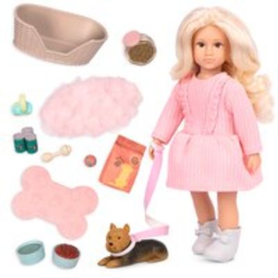 Dafina's Pet Play Set, 6-inch Doll with Dog & Accessories