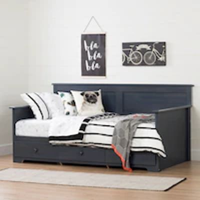 Summer Breeze Twin Daybed with Storage, Blueberry