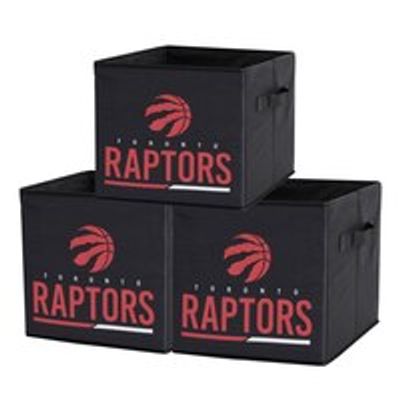 Set of 3 Foldable Storage Baskets, NBA Toronto Raptors
