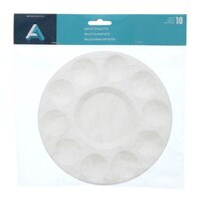 Water/Paint Tray, White Plastic 10 Well Round