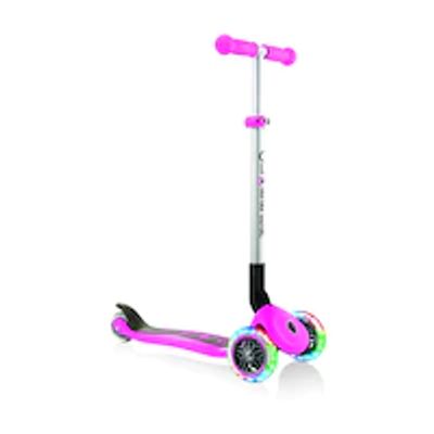 Globber Primo Foldable Scooter with Lights Neon Pink