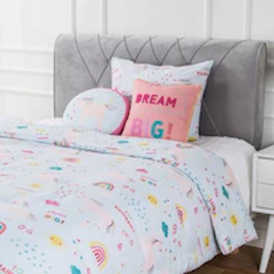 Dreamy Unicorn Printed Juvenile Comforter Set- Full/Queen