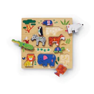 123 ZOO 10 PC STACKING WOOD PUZZLE