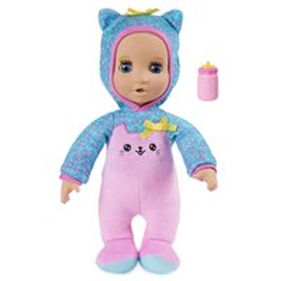 Luvzies by Luvabella, Kitten Onesie 11-inch Cuddly Baby Doll with Bottle Accessory, for Kids Aged 4 and Up