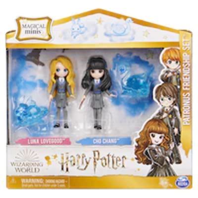 Wizarding World Harry Potter, Magical Minis Luna Lovegood and Cho Chang Patronus Friendship Set with 2 Creatures, Kids Toys for Ag