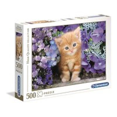 PUZZLE - GINDER CAT IN FLOWERS - 500 PCS