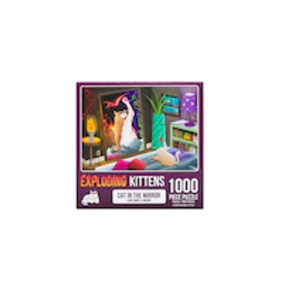 Cat in the Mirror Puzzle, 1000pc puzzle from Exploding Kittens.