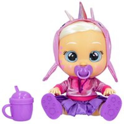 Cry Babies Kiss Me Stella - 12" Baby Doll | Deluxe Blushing Cheeks Feature | Shimmery Changeable Outfit with Bonus Baby Bottle
