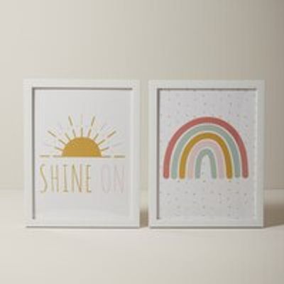 FRAMED WALL ART, RAINBOW SET OF 2