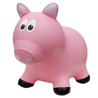 Farm Hoppers Inflatable Farm Animal Bouncer with Pump PVC Farm Pig Pink
