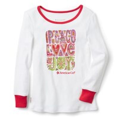 American Girl Truly Peace, Love & Joy PJ Top For Girls Size 14