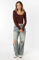 YMI High-Rise Relaxed Wide-Leg Jean