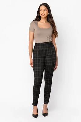 Elodie Plaid Seriously Slimming Skinny Pant