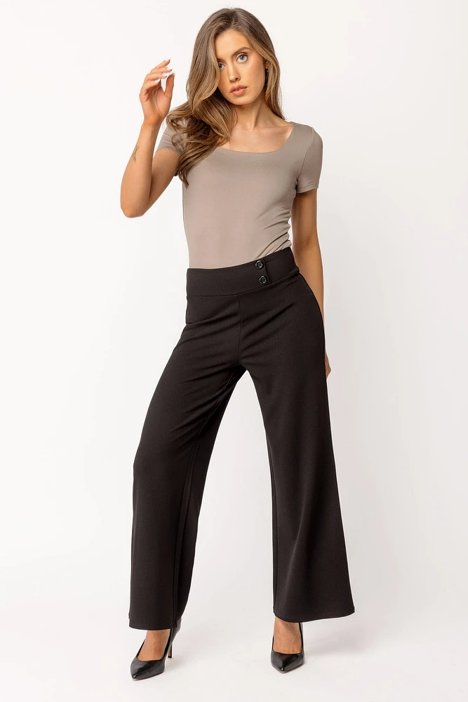 Wide Leg Pants with Short Inseam