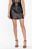 Faux Leather A-Line Skirt