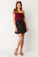 Ditsy Gauze Tiered Mini Skirt