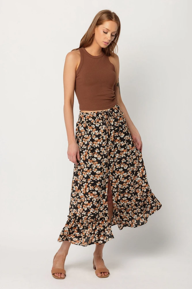 Floral Midi Peasant Skirt