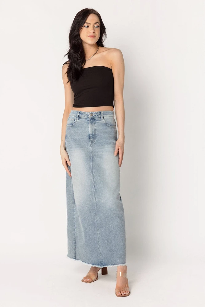 Wallflower Alicia Wash Mid-Rise Maxi Skirt