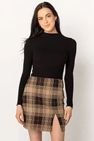 Storie Plaid Jacquard Bodycon Skirt