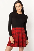 Londyn Plaid Jacquard Skater Skirt