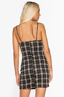 Plaid Dress with Side Slit