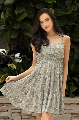 Wallflower Folk Floral Gauze Dress