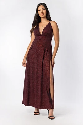 Glitter Spaghetti Strap Maxi Dress